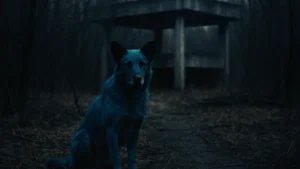 Cane randagio dal pelo blu intenso all'interno della Zona di Esclusione di Chernobyl