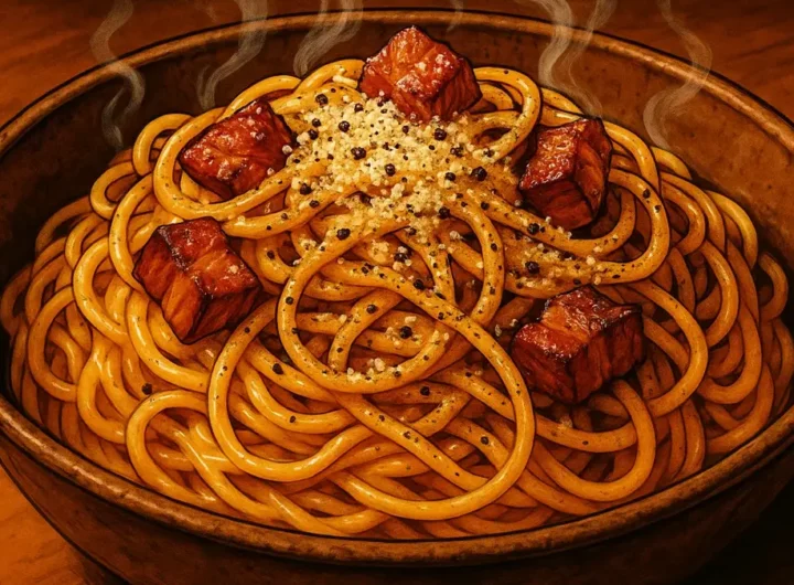 Carbonara con guanciale croccante e pecorino