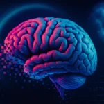 Cervello stilizzato che si scompone in pixel a simboleggiare falsi ricordi