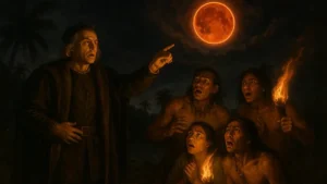 Cristoforo Colombo osserva un eclissi lunare totale