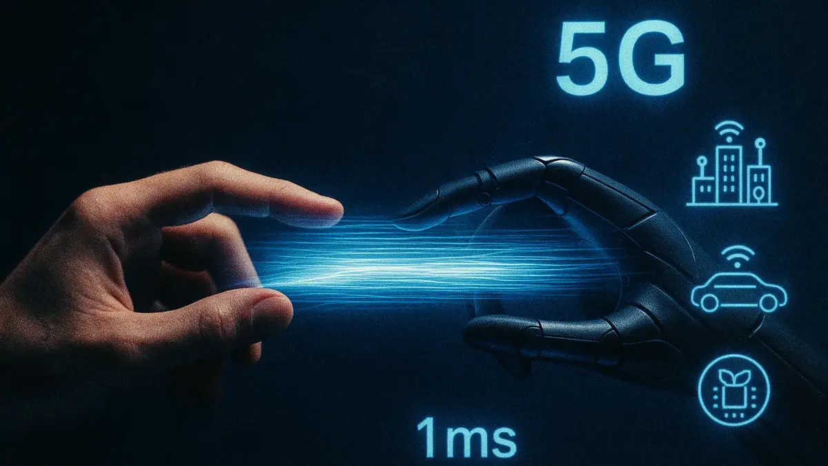 Diagramma che mostra il concetto di latenza ultrabassa 5G