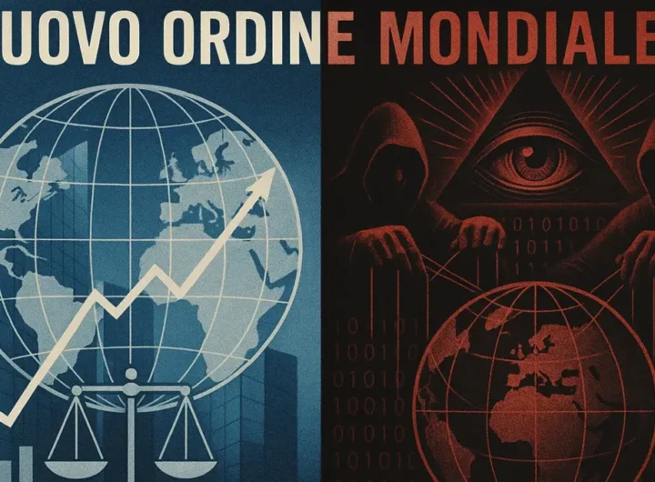 Diagramma concettuale complesso che illustra il Nuovo Ordine Mondiale