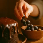 Donna che resiste alla tentazione di una torta