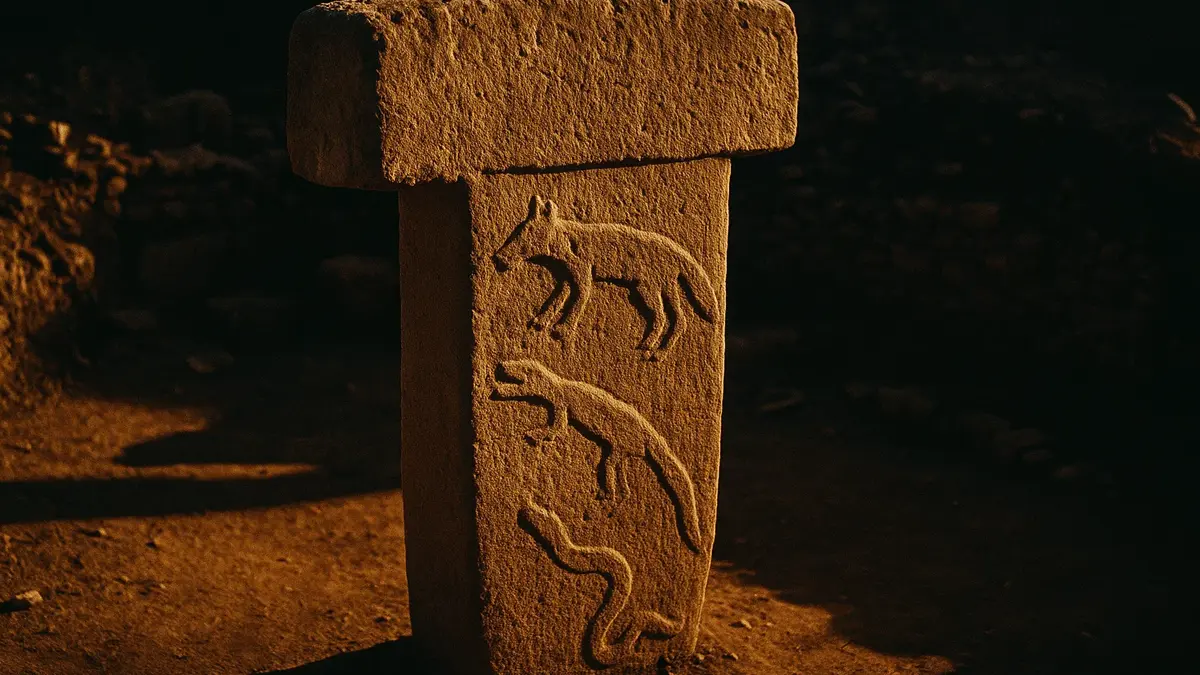 Göbekli Tepe pilastri megalitici a T in Turchia