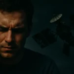 Illustrazione che mostra un campo magnetico terrestre che interagisce con un bagliore solare