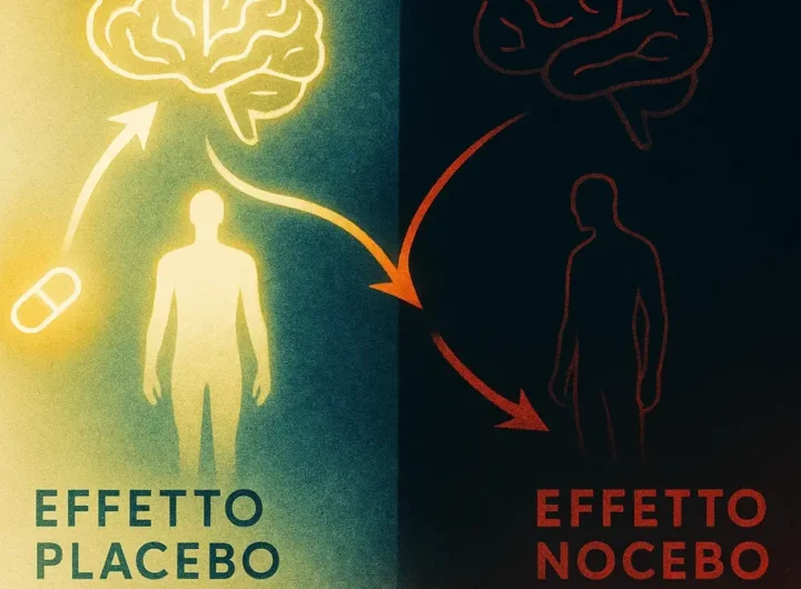 Illustrazione concettuale mente-corpo con frecce