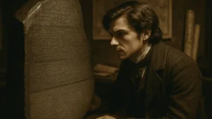 Jean-François Champollion esamina la Stele di Rosetta