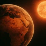 La Terra che si trasforma in un deserto arido sotto un Sole più grande e luminoso