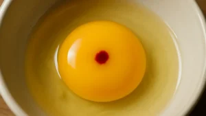 Macchia rosso scuro su tuorlo