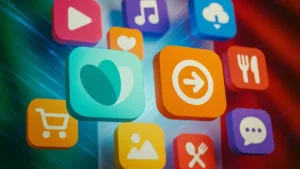 Mosaico di icone app italiane curiose