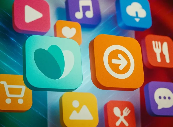 Mosaico di icone app italiane curiose