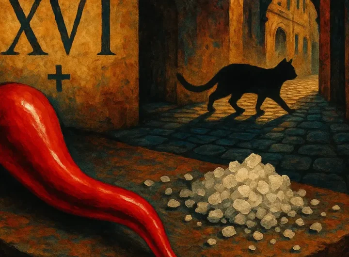 Mosaico o collage che unisce elementi di superstizioni italiane