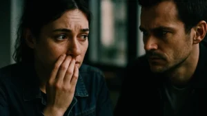 Persona che osserva attentamente espressione facciale del suo interlocutore