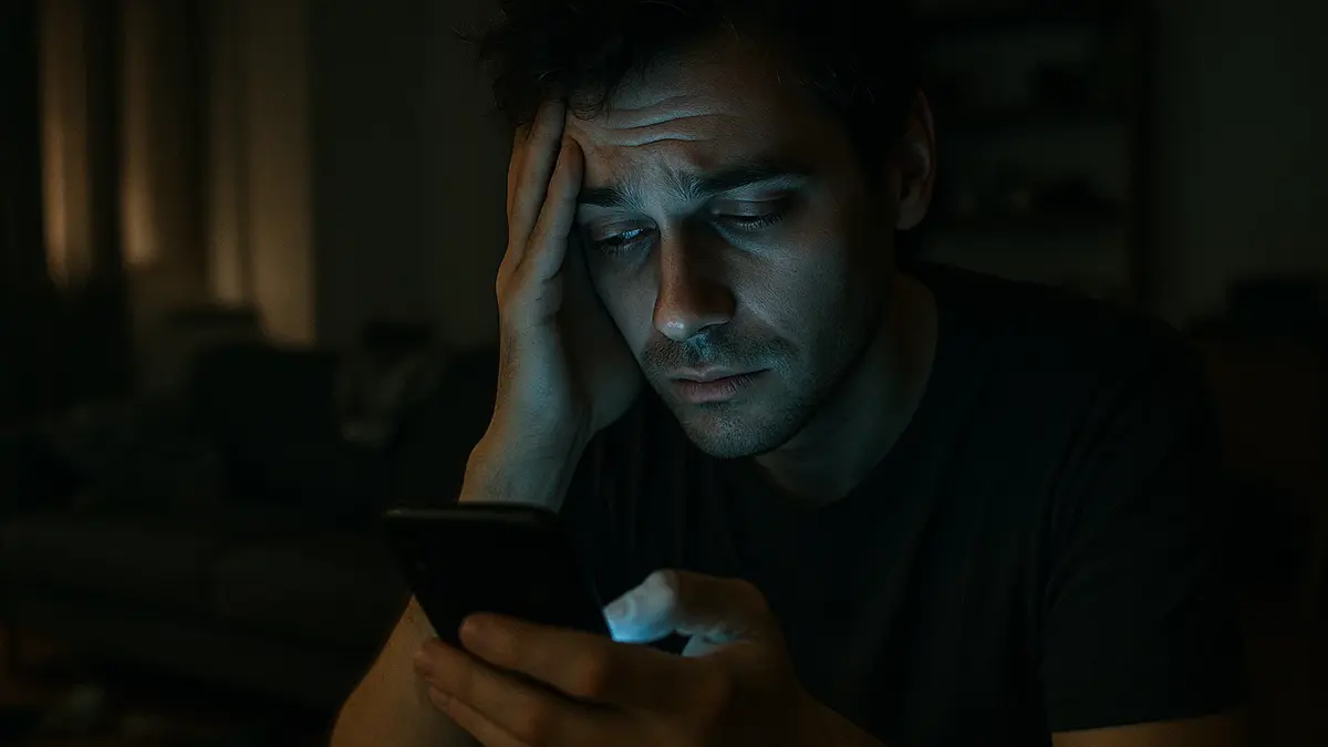 Persona-stanca-smartphone-doomscrolling