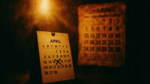 Primo piano del calendario gregoriano con freccia che indica un cambio al calendario giuliano