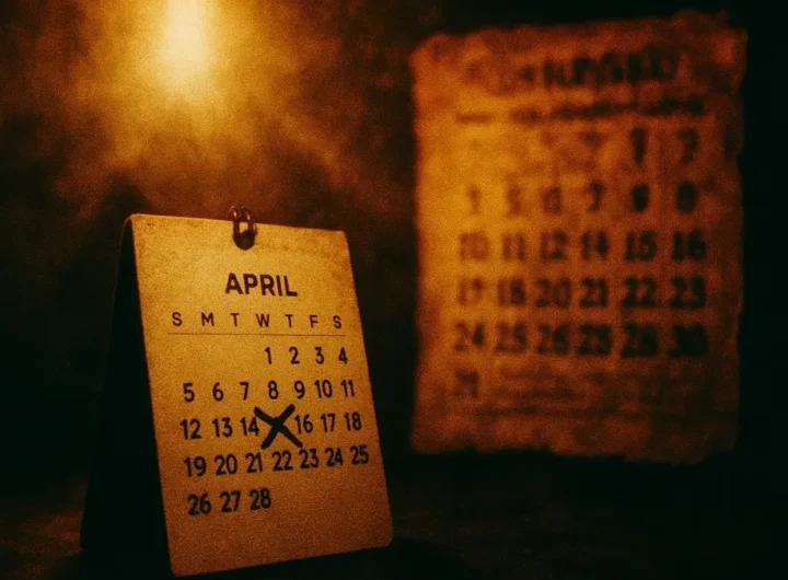 Primo piano del calendario gregoriano con freccia che indica un cambio al calendario giuliano
