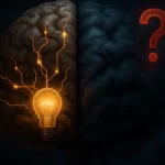 Primo piano del cervello umano illuminato da percorsi di sinapsi