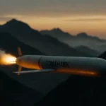 Primo piano del muso affusolato di un missile da crociera Tomahawk