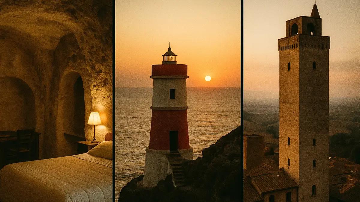 Primo piano di un faro storico italiano