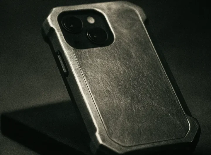 Primo piano di una mano che tiene con fatica uno smartphone