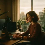 Professionista che lavora da casa