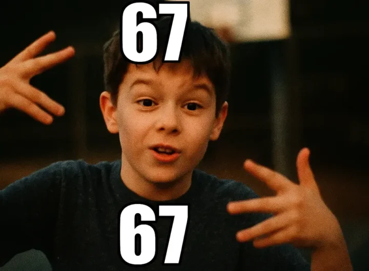 Ragazzo di Generazione Alpha che urla 67