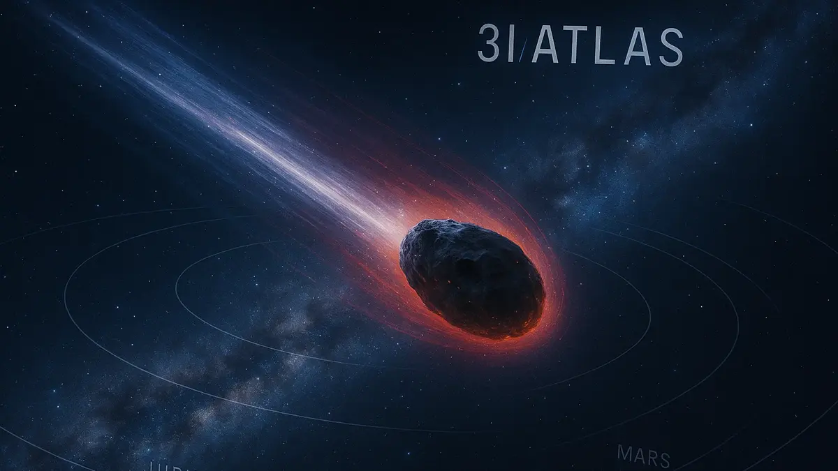 Rappresentazione oggetto interstellare 3I-ATLAS