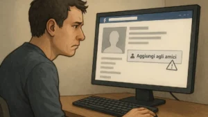 Schermata di Facebook con icona