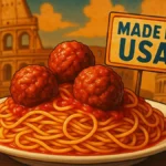 Spaghetti con grandi polpette