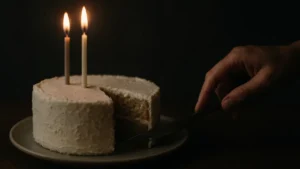Torta di compleanno con poche candele
