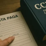 Un primo piano su una busta paga aperta