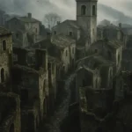 Veduta panoramica di un borgo italiano abbandonato