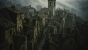 Veduta panoramica di un borgo italiano abbandonato