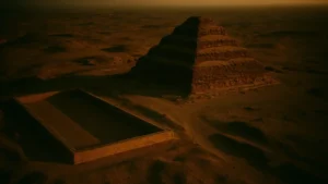 Vista aerea Piramide a Gradoni di Djoser Saqqara Egitto con Gisr el-Mudir