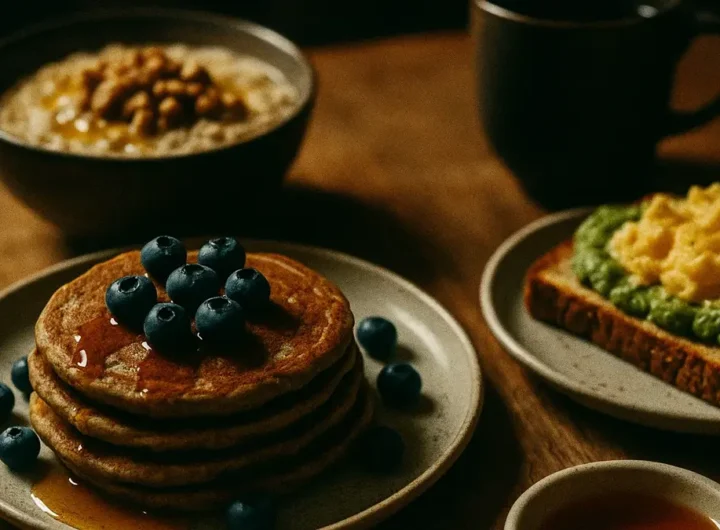 colazione-senza-glutine-assortimento-pancakes-frutta-fresca