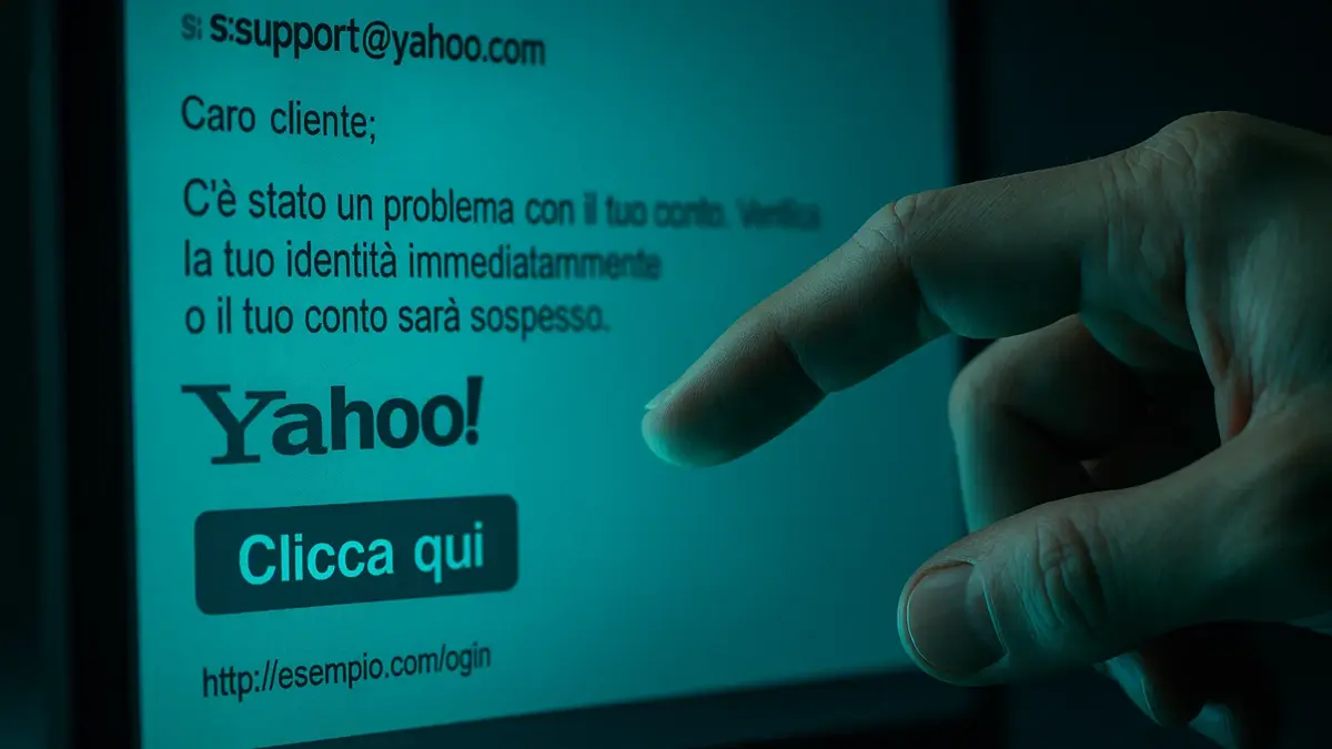 dettagli ravvicinati dello schermo di un computer che mostra un email di phishing