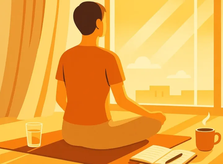 donna-sorridente-che-medita-alla-luce-del-sole