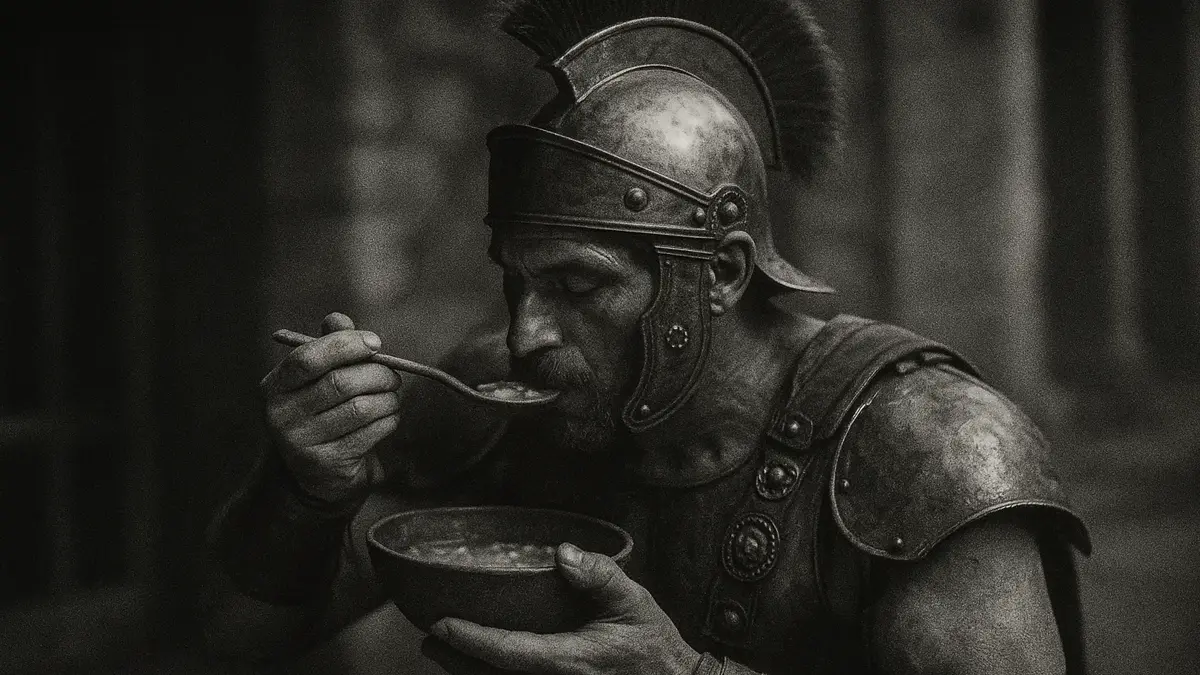 gladiatore-romano-che-mangia-una-ciotola-di-orzo