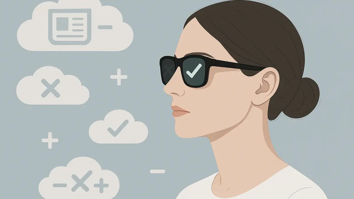 illustrazione di una persona che guarda attraverso delle lenti selettive