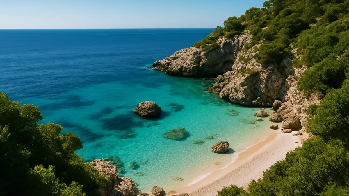insenatura rocciosa e selvaggia isola di Palmarola