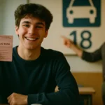 ragazzo-diciottenne-foglio-rosa-autoscuola-iscrizione-patente-b