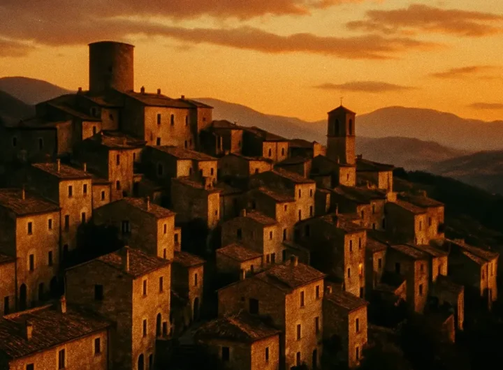 Borgo medievale Santo Stefano di Sessanio al tramonto