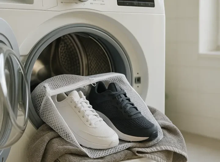 Coppia di sneakers pulite e fresche in tela di colore bianco e blu