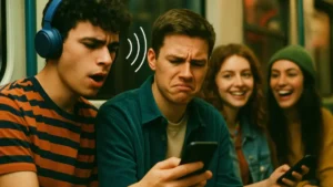 Generazione Z seduta a un tavolo con gli smartphone