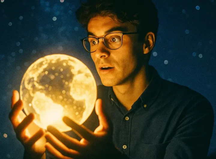 Persona curiosa osserva il mondo con meraviglia