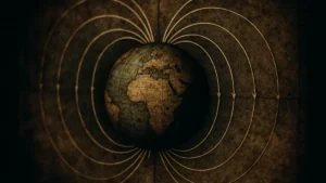 Rappresentazione artistica del campo magnetico terrestre
