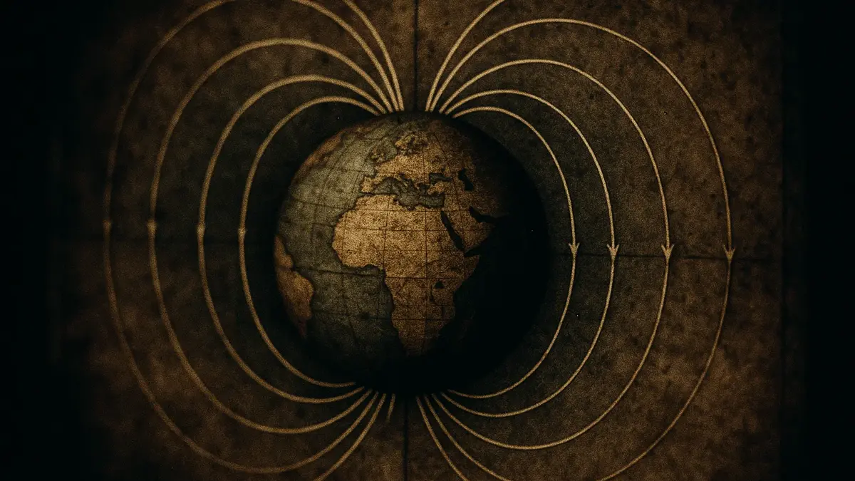 Rappresentazione artistica del campo magnetico terrestre