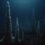 Torri di sale cristallino sul fondale del Mar Morto