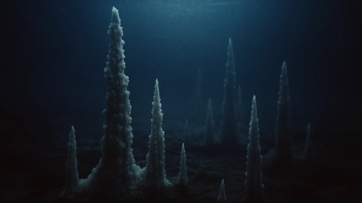 Torri di sale cristallino sul fondale del Mar Morto