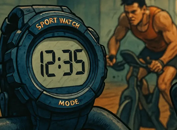 Una persona che corre intensamente su una cyclette